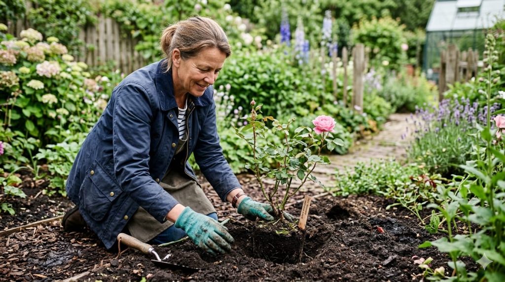 Rozen planten in de tuin