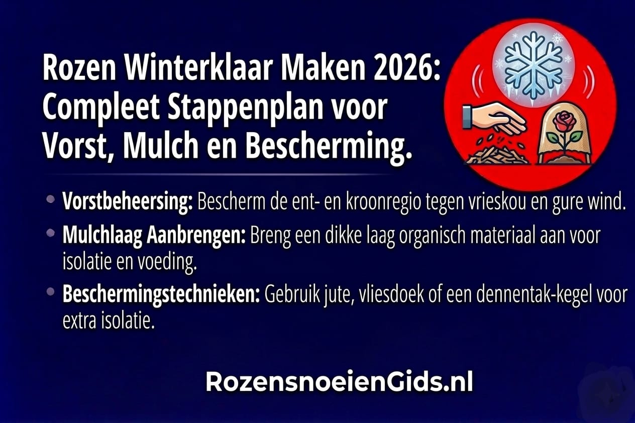 Rozen winterklaar maken met mulch en vliesdoek tegen vorst